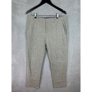 Banana Republic Avery Pants Women Size 6 Beige Linen Blend Office wear Classic